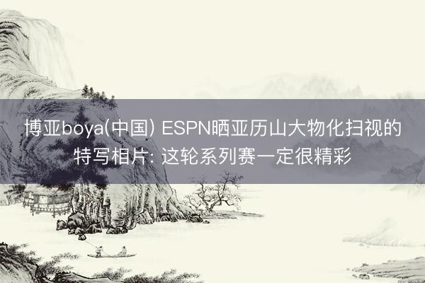 博亚boya(中国) ESPN晒亚历山大物化扫视的特写相片: 这轮系列赛一定很精彩