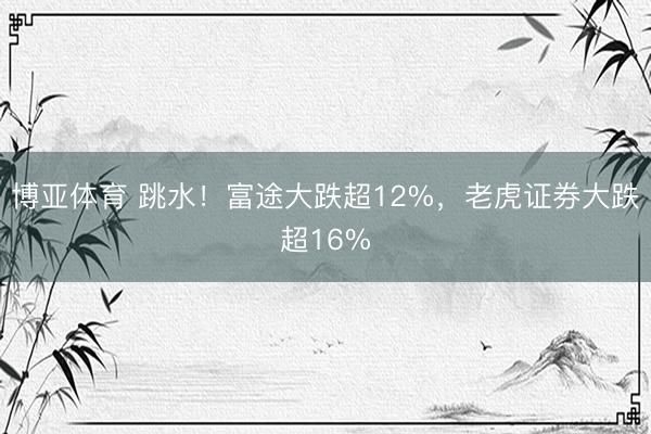 博亚体育 跳水!富途大跌超12%,老虎证券大跌超16%