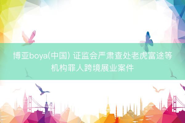 博亚boya(中国) 证监会严肃查处老虎富途等机构罪人跨境展业案件
