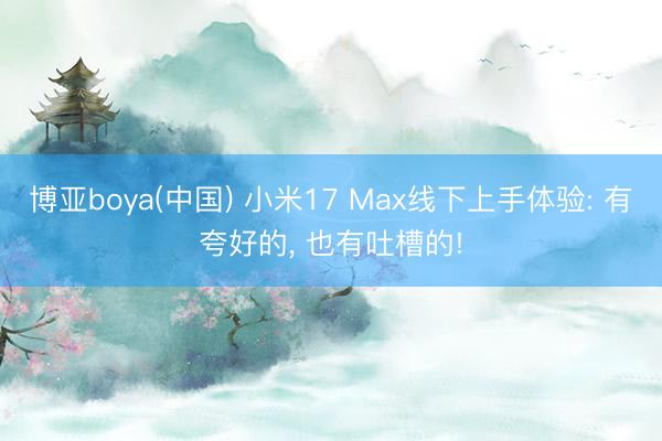 博亚boya(中国) 小米17 Max线下上手体验: 有夸好的， 也有吐槽的!