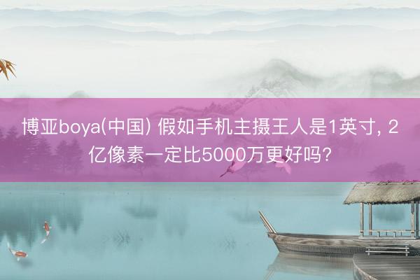 博亚boya(中国) 假如手机主摄王人是1英寸， 2亿像素一定比5000万更好吗?