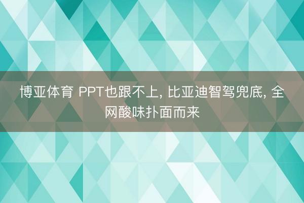 博亚体育 PPT也跟不上, 比亚迪智驾兜底, 全网酸味扑面而来