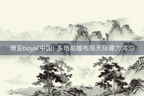 博亚boya(中国) 多地前瞻布局天际算力鸿沟